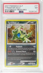 V1830: 2007: Tyranitar: 17/123: Mysterious Treasures: D & P: PSA: 7: NM: 102261347